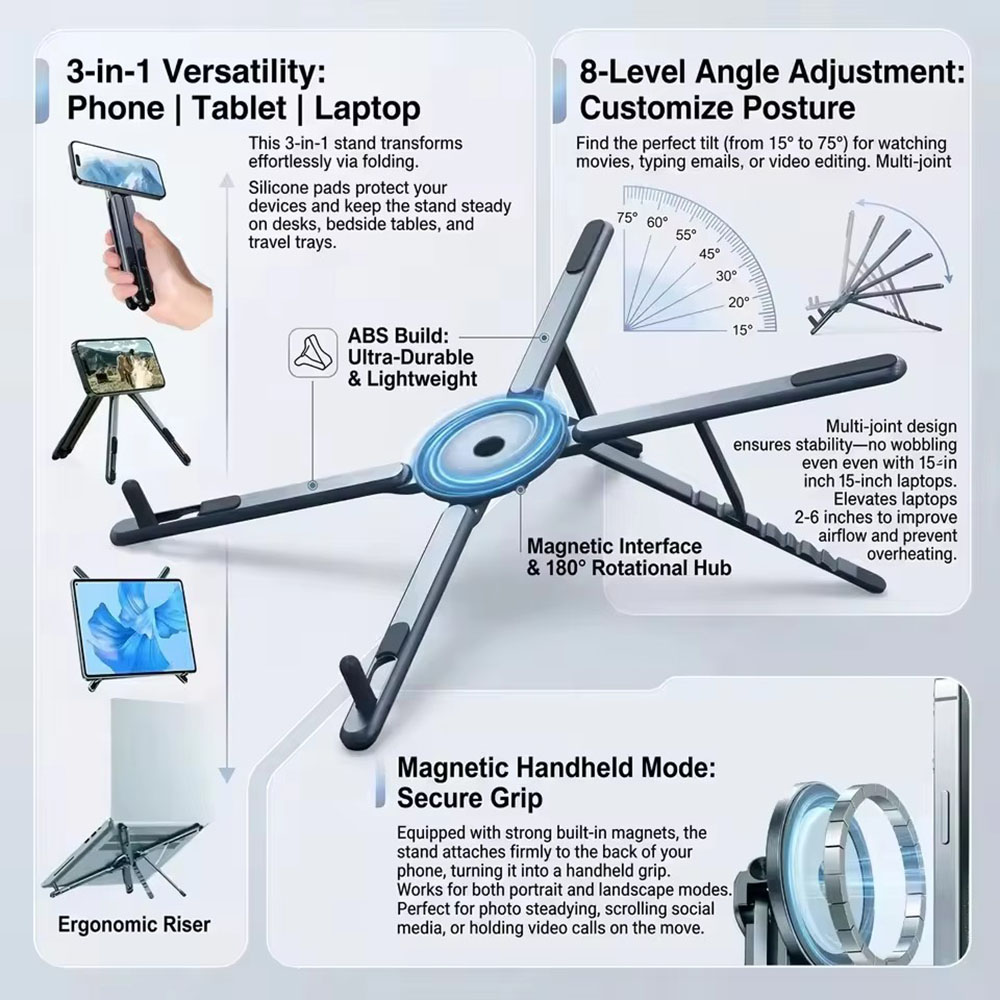 Essential Tablet Accessories - Przenośny magnetyczny uchwyt na telefon i